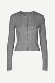 Samsoe Samsoe Femme - Sasonnet cardigan 15338 - Mid grey Melange - Pulls et Sweats - F24300033