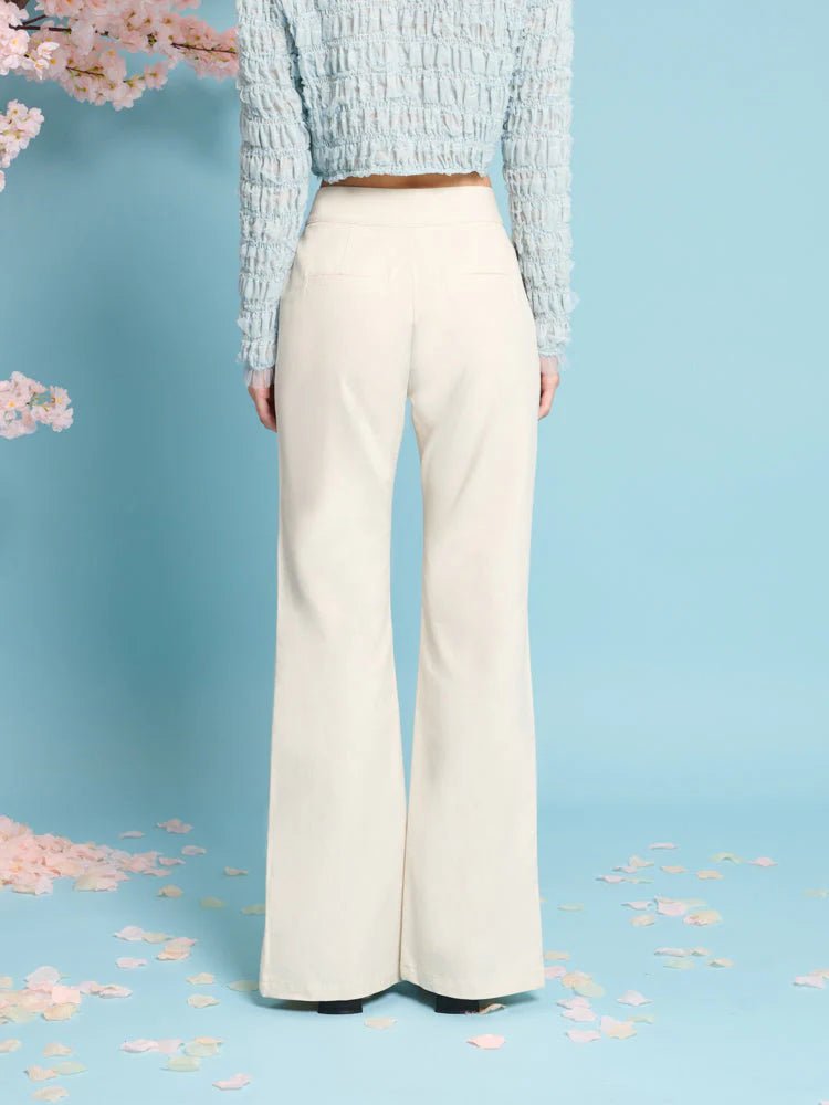 Sister Jane - Ivy Bow Trousers - Cream Ivory-Pantalons et Shorts-