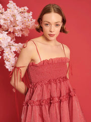 Sister Jane - Calla Organza Mini Dress - Cherry Red-Robes-DRD486RED