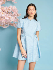 Sister Jane - Nara Jacquard Mini Dress - Pastel Blue-Robes-