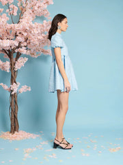 Sister Jane - Nara Jacquard Mini Dress - Pastel Blue-Robes-