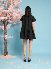 Sister Jane - Paper Rose Organza Dress - Black-Robes-