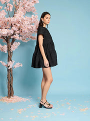 Sister Jane - Paper Rose Organza Dress - Black-Robes-