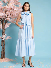 Sister Jane - Skye Bow Midi Dress - Baby Blue-Robes-