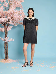 Sister Jane - Songbird Jacquard Mini Dress - Coal Black-Robes-