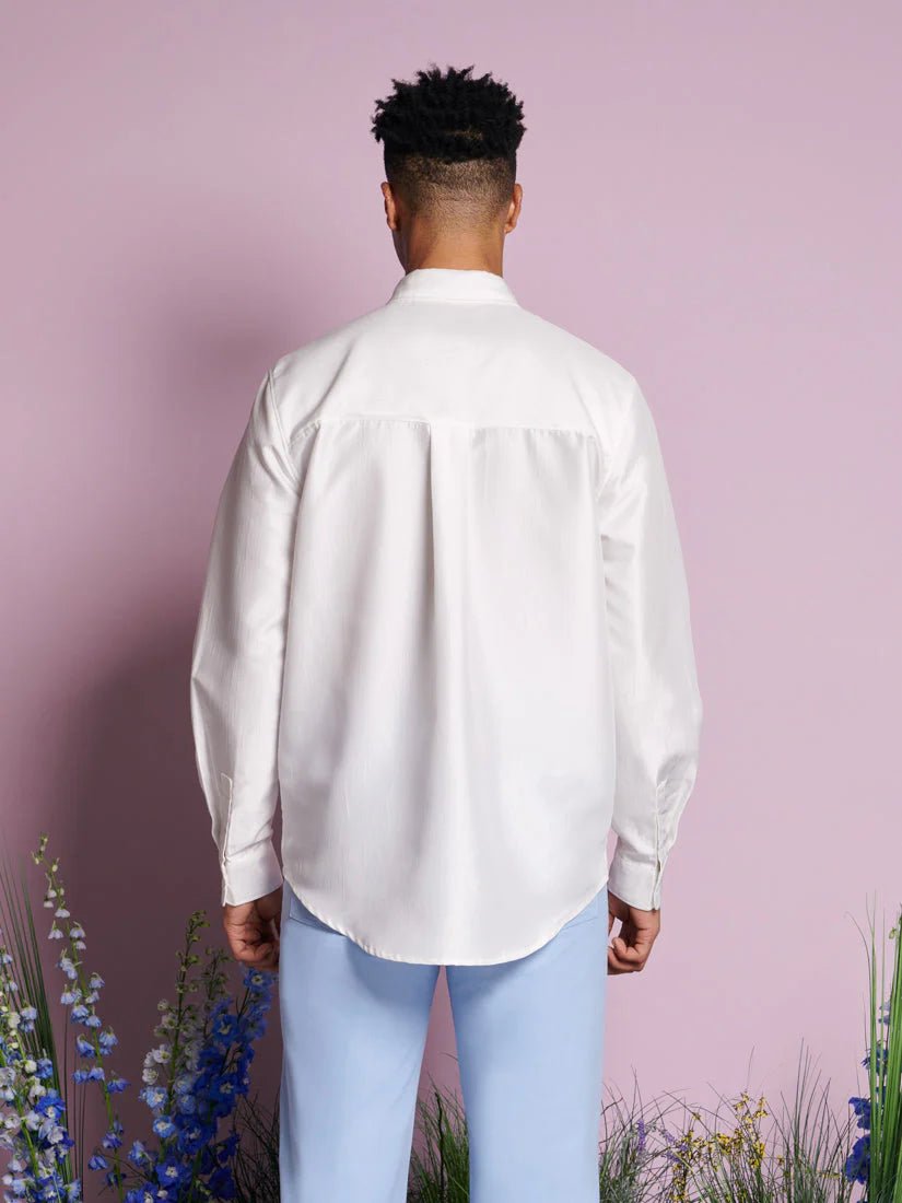 Sister Jane - Snowdrop Satin Bow Shirt - Pearled White - Tops - BLM150WHT