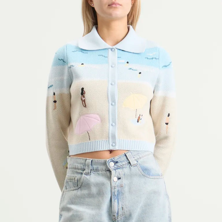 House Of Sunny - St Ives Tripper Cardigan - Turquoise
