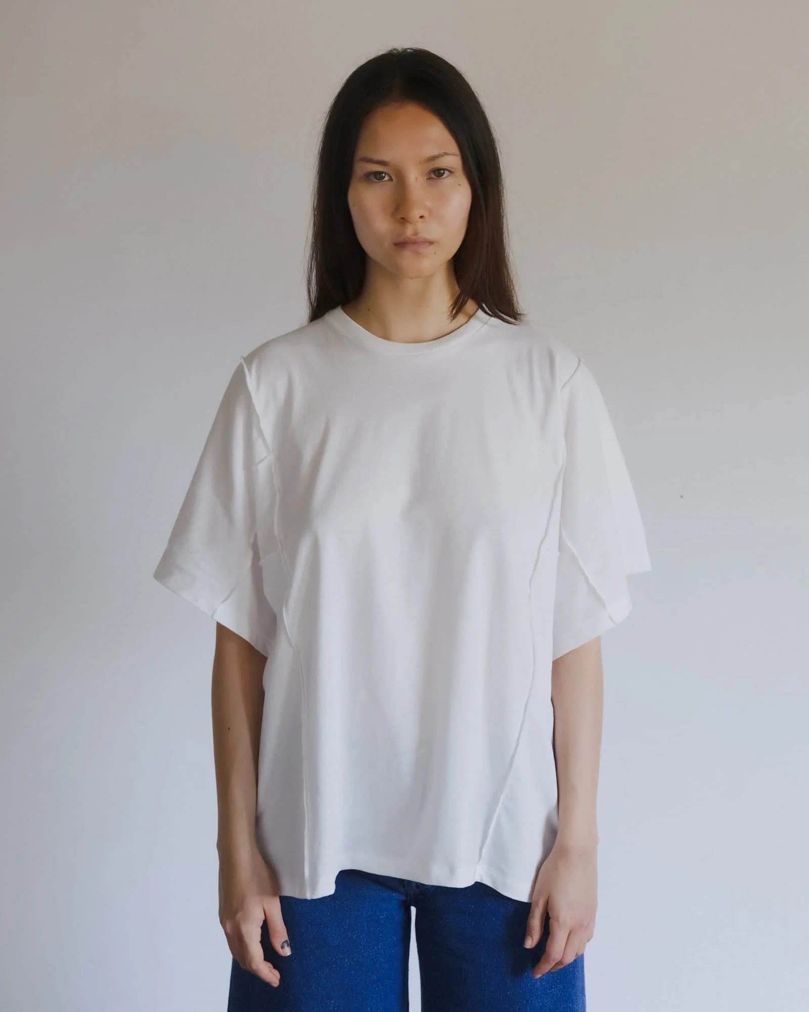 Baserange - T-shirt Poi blanc - Jersey de coton recyclé