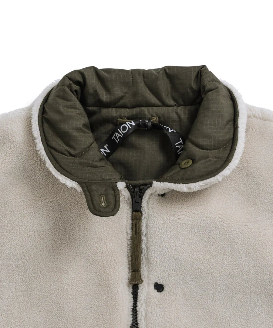 Taion - Military Reversible Down + Boa Jacket - D. Choco/ Beige - Vestes et Manteaux - TAION-R119ZBML-1