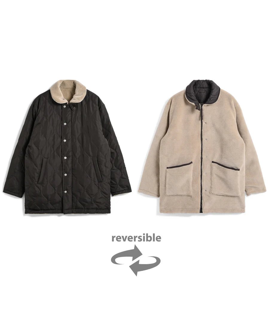 Taion - Military Reversible Down + Boa Jacket - D. Choco/ Beige - Vestes et Manteaux - TAION-R119ZBML-1