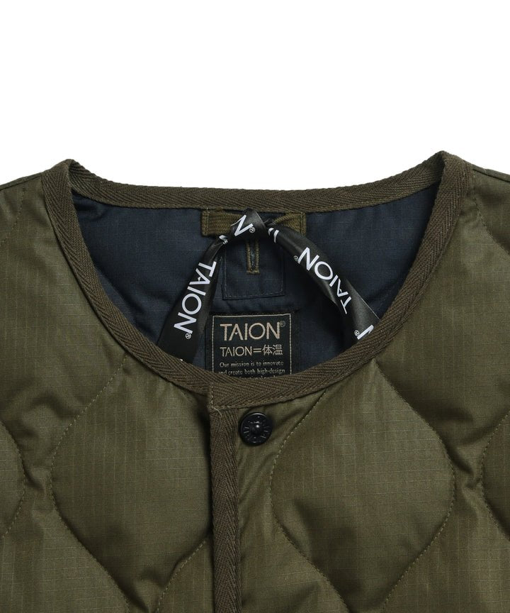 Taion - Unisex military crew neck down jacket - Dark Olive - Vestes et Manteaux - 104B2ML-1