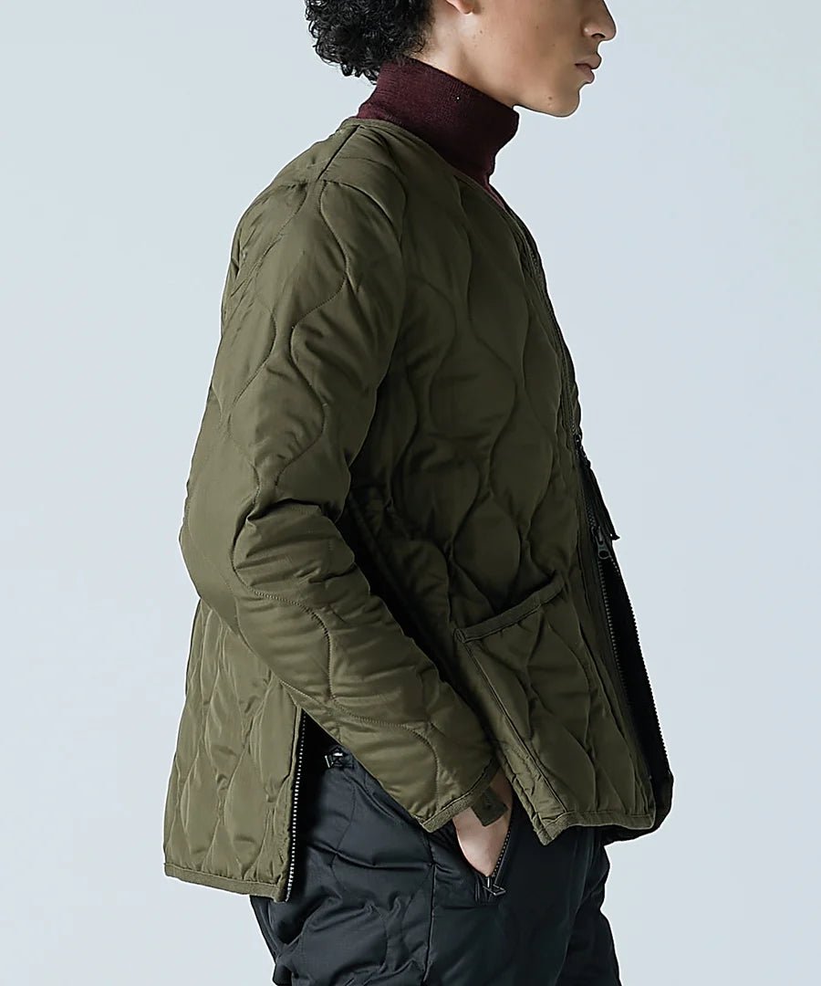 Taion - Unisex Military Zip V Neck Down Jacket - D. Olive - Vestes et Manteaux - TAION-101ZML-1