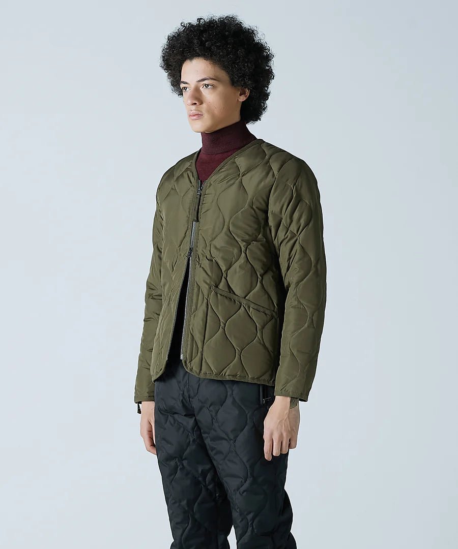 Taion - Unisex Military Zip V Neck Down Jacket - D. Olive - Vestes et Manteaux - TAION-101ZML-1