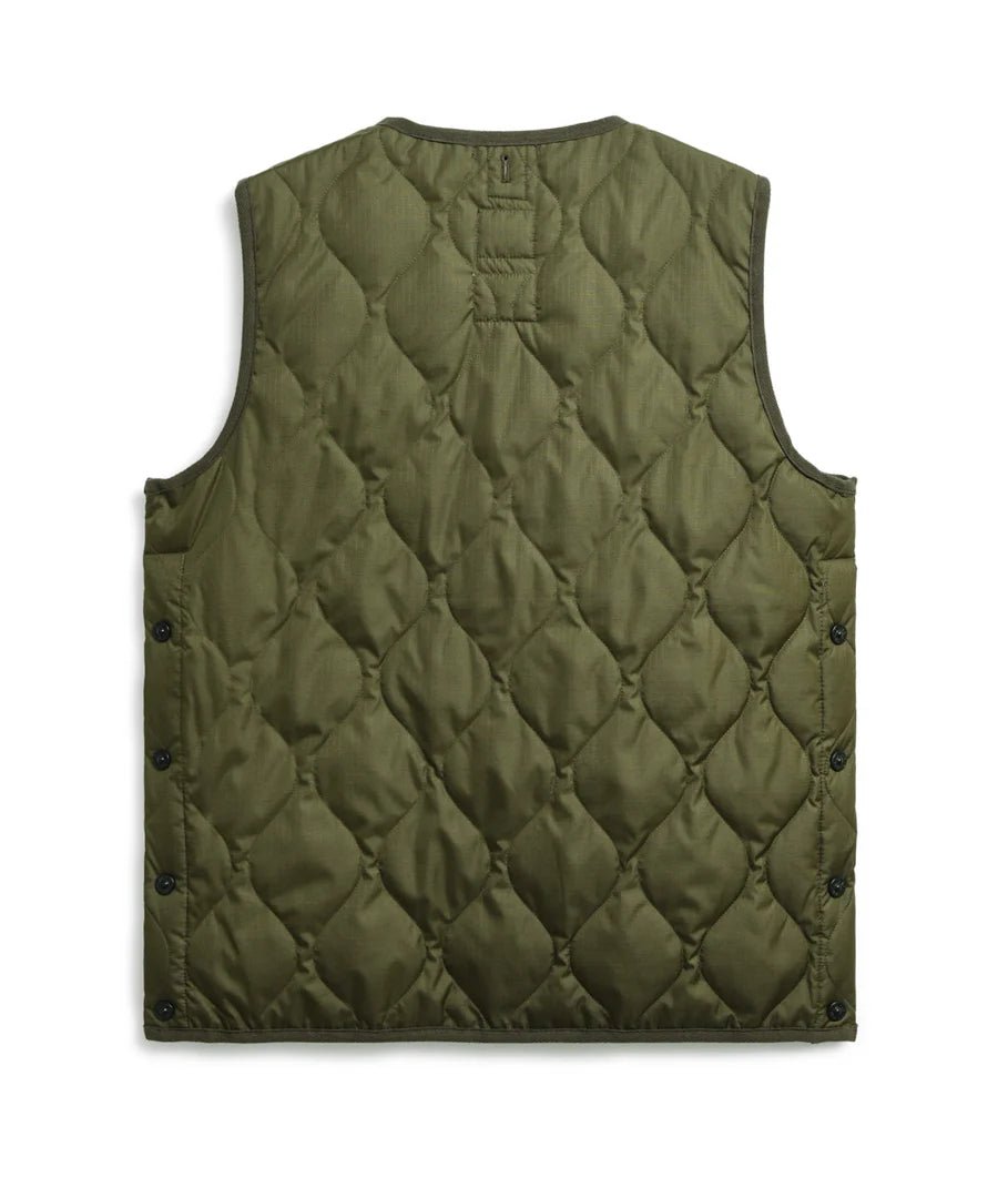 Taion - Unisex Military Zip V Neck Down Vest - Dark Olive - Vestes et Manteaux - 001ZML-1