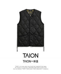 Taion - V Neck Vest 001BML - Black & Olive - Vestes et Manteaux - 001BML - 1