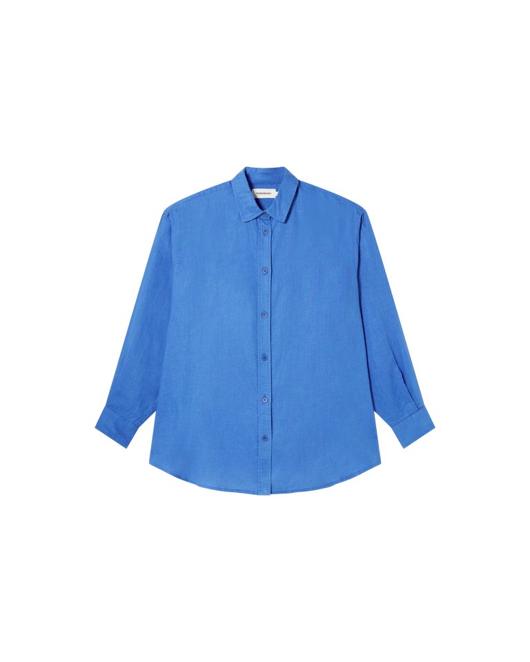 Thinking Mu Femme - Gia Oversize Blouse - Heritage Blue-Chemisier-WBL00125