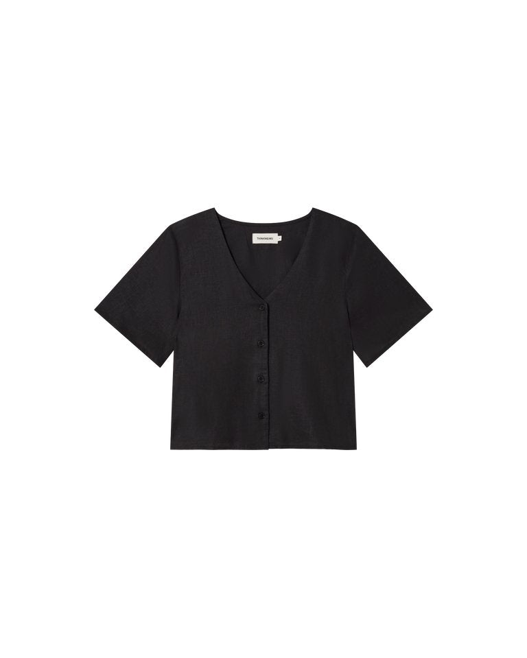 Thinking Mu Femme - Libellula Blouse - Black-Chemisier-WBL00123