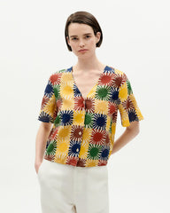 Thinking Mu Femme - Libellula Blouse - Small Sol Grid-Chemisier-WBL00122