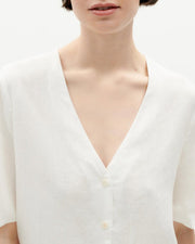 Thinking Mu Femme - Libellula Blouse - White-Chemisier-WBL00050