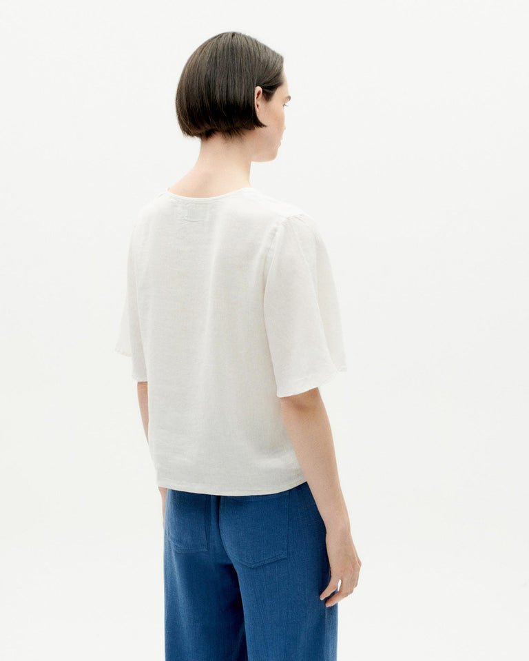 Thinking Mu Femme - Libellula Blouse - White-Chemisier-WBL00050