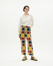 Thinking Mu Femme - Mariam Pants - Big Sol Grid-Jupes et Pantalons-WPT00176