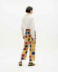 Thinking Mu Femme - Mariam Pants - Big Sol Grid-Jupes et Pantalons-WPT00176