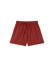 Thinking Mu Femme - Cuadrito Geranio - Red - Pantalons et Shorts - WST00063