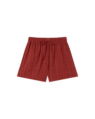 Thinking Mu Femme - Cuadrito Geranio - Red - Pantalons et Shorts - WST00063