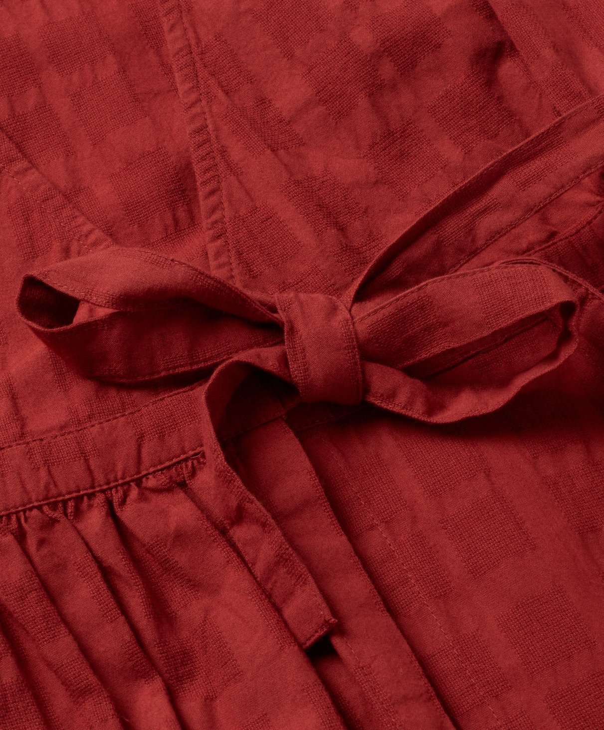 Thinking Mu Femme - Orangered Cuadrito Amapola Dress - Red-Robes-WDR00224