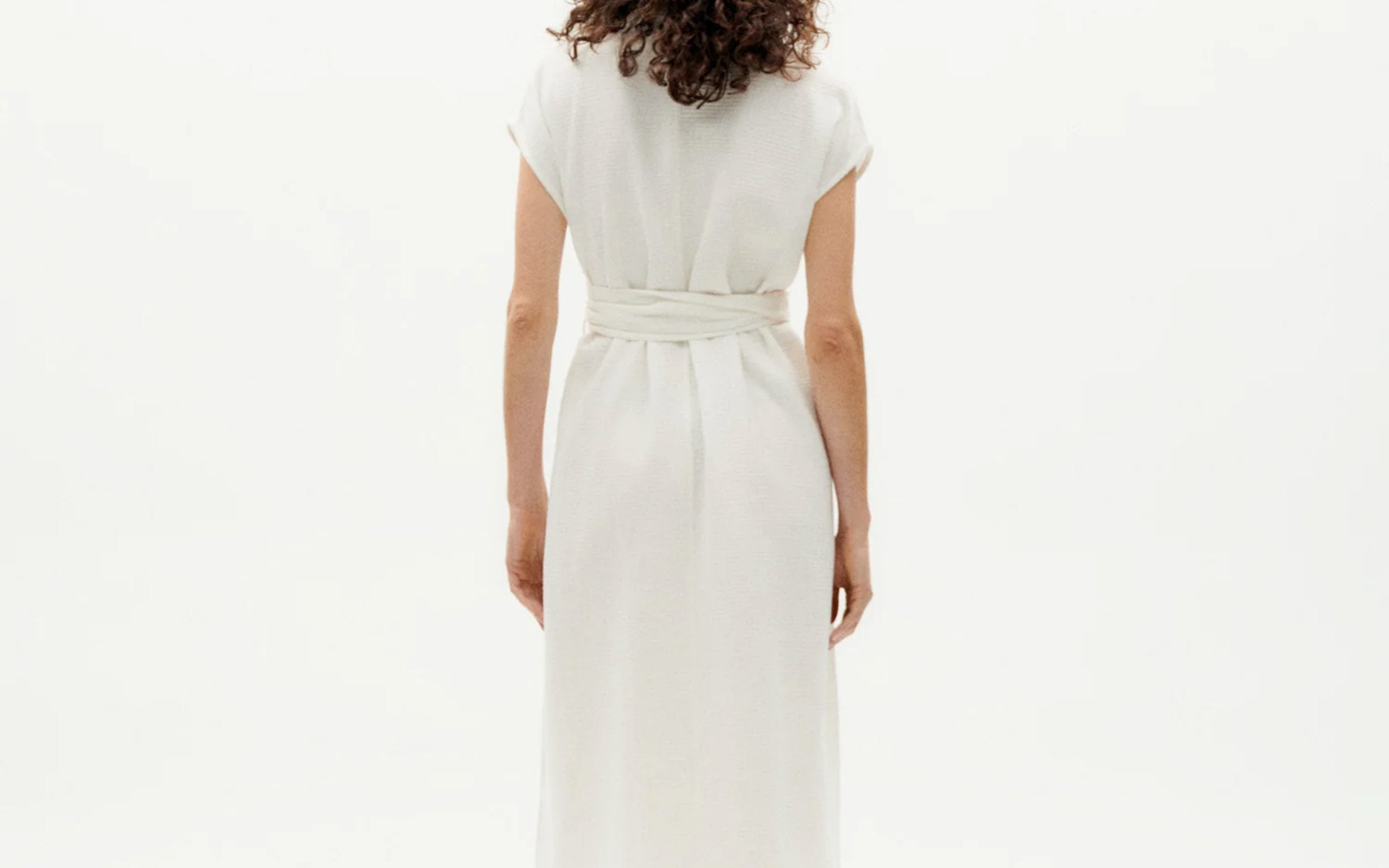 Thinking Mu Femme - Undyed Loop Gretel Dress - White-Robes-