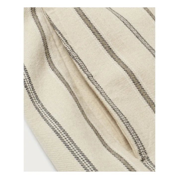 Thinking Mu - Canvas Stripes Esther Pants - Fog--8435512854445