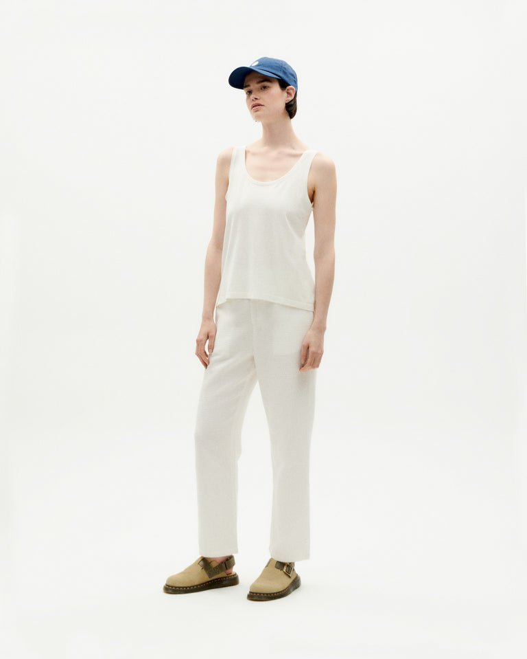 Thinking Mu Femme - Tank Top - Ivory Hemp-Tops-WTP00080