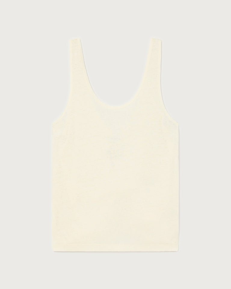 Thinking Mu Femme - Tank Top - Ivory Hemp-Tops-WTP00080