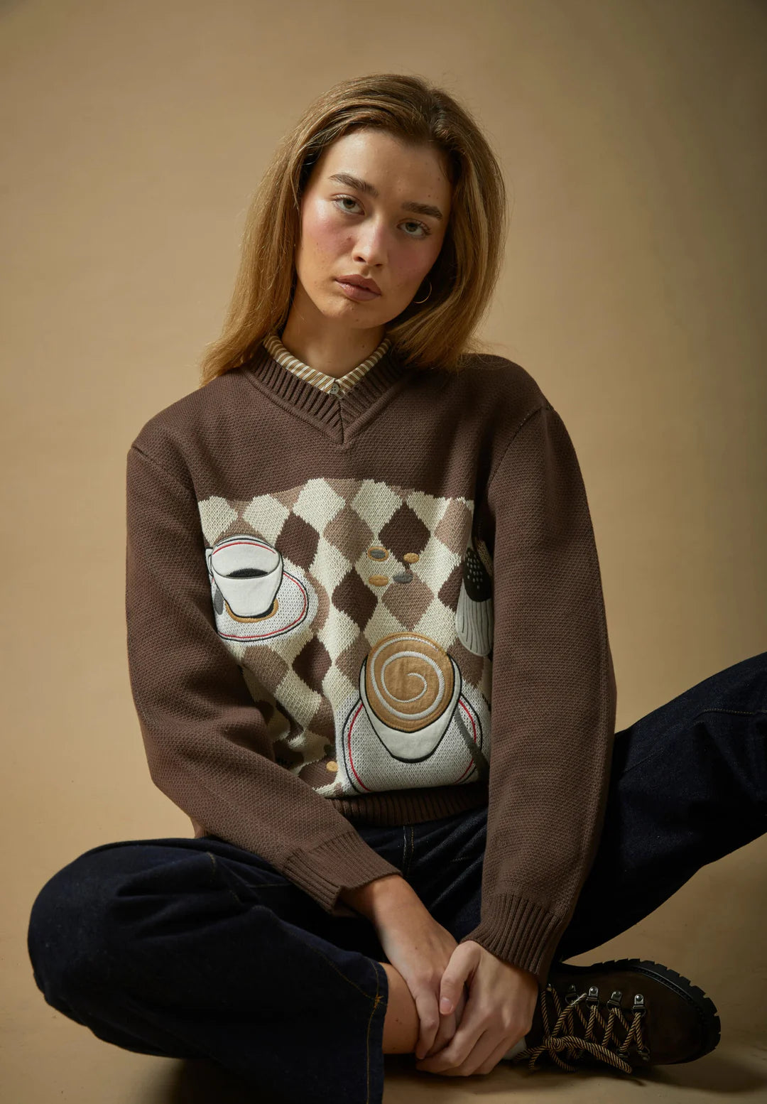 House Of Sunny - VOL2705 Daily Grind Knit Sweater - Espresso Brown