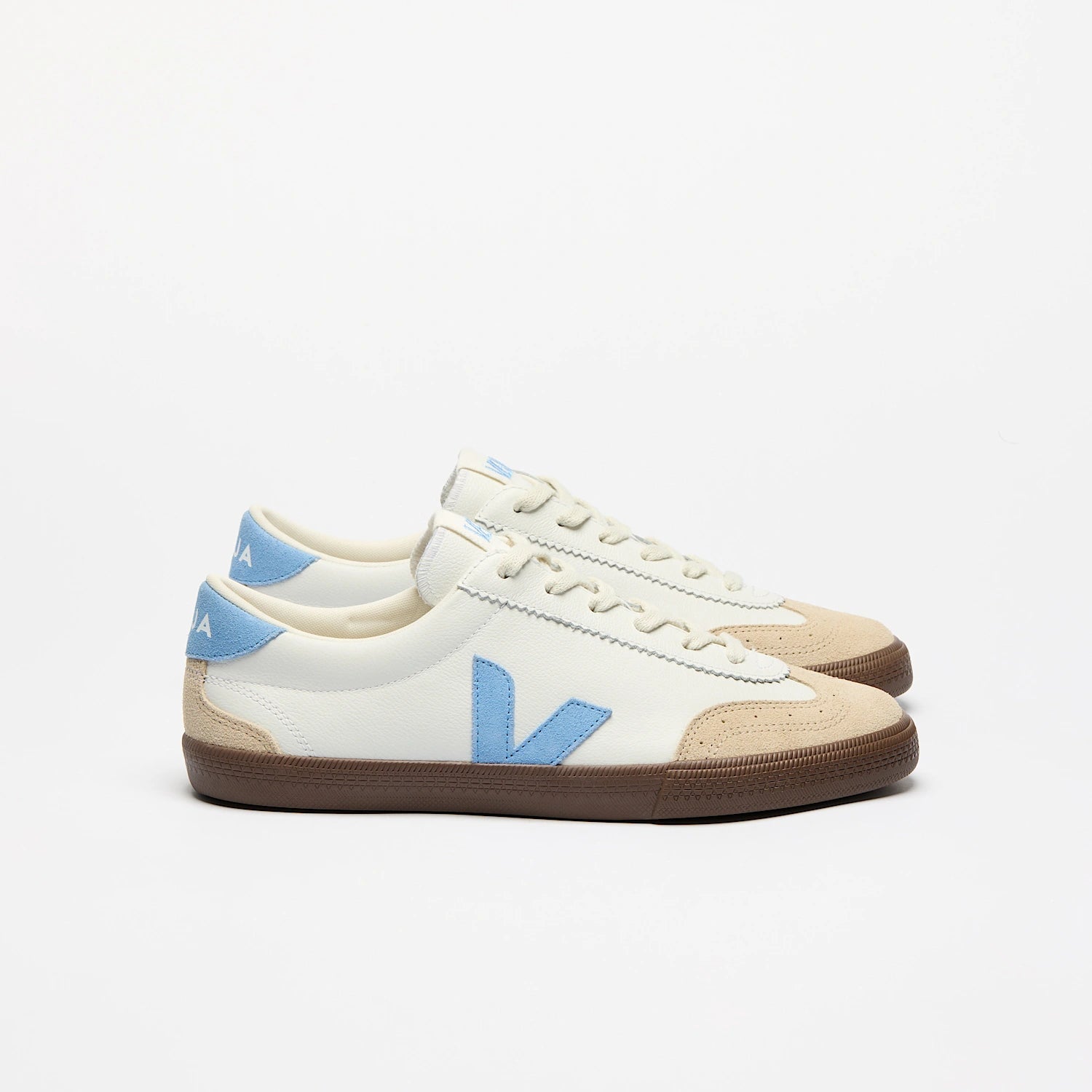 Veja - Volley Leather - White Aqua Bark - Chaussures - VO2020505A