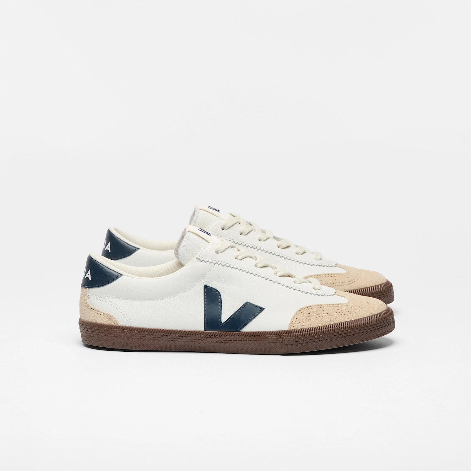 Veja - Volley Leather - White Nautico Bark - Chaussures - VO2003531A