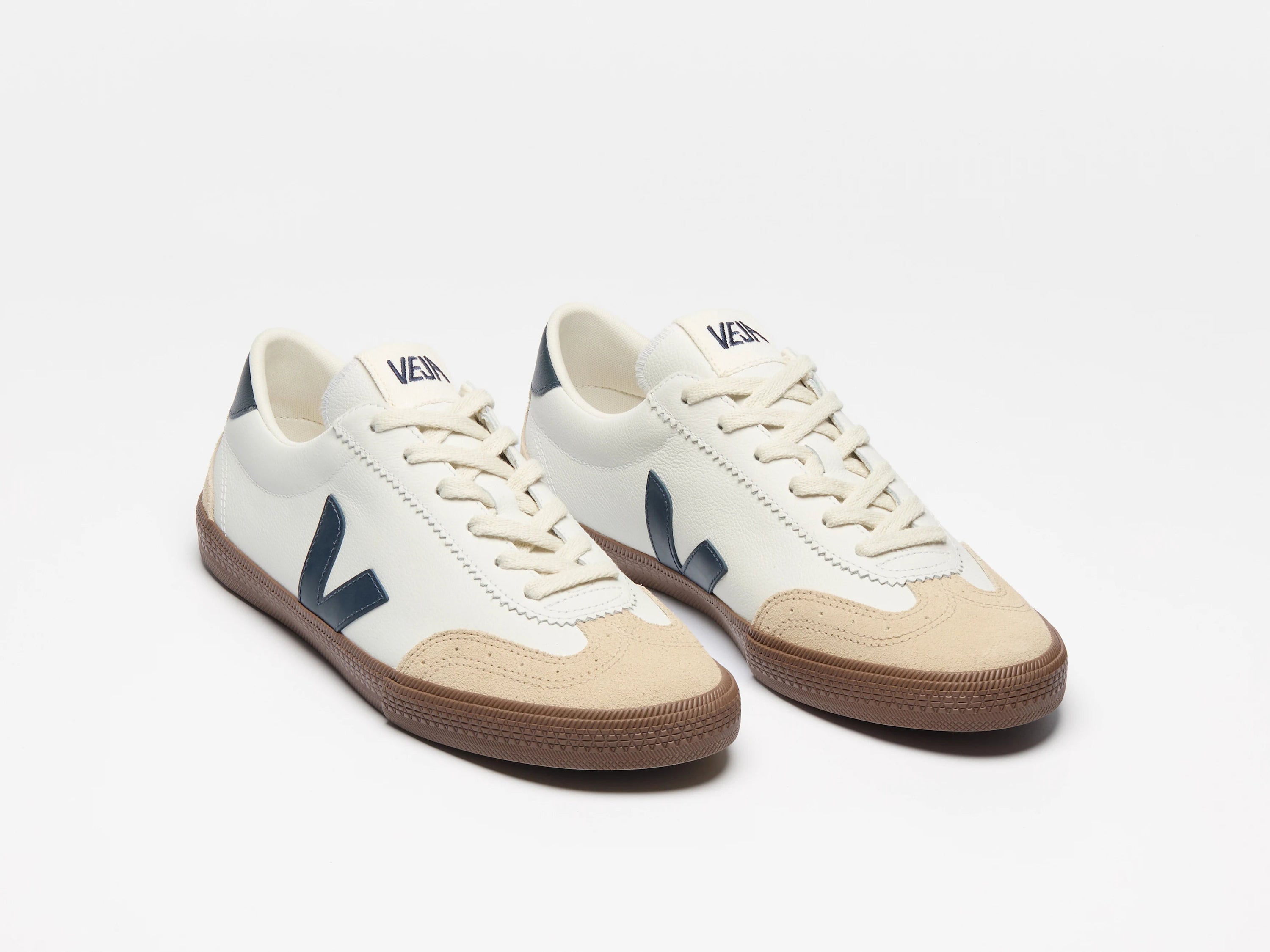 Veja - Volley Leather - White Nautico Bark - Chaussures - VO2003531A