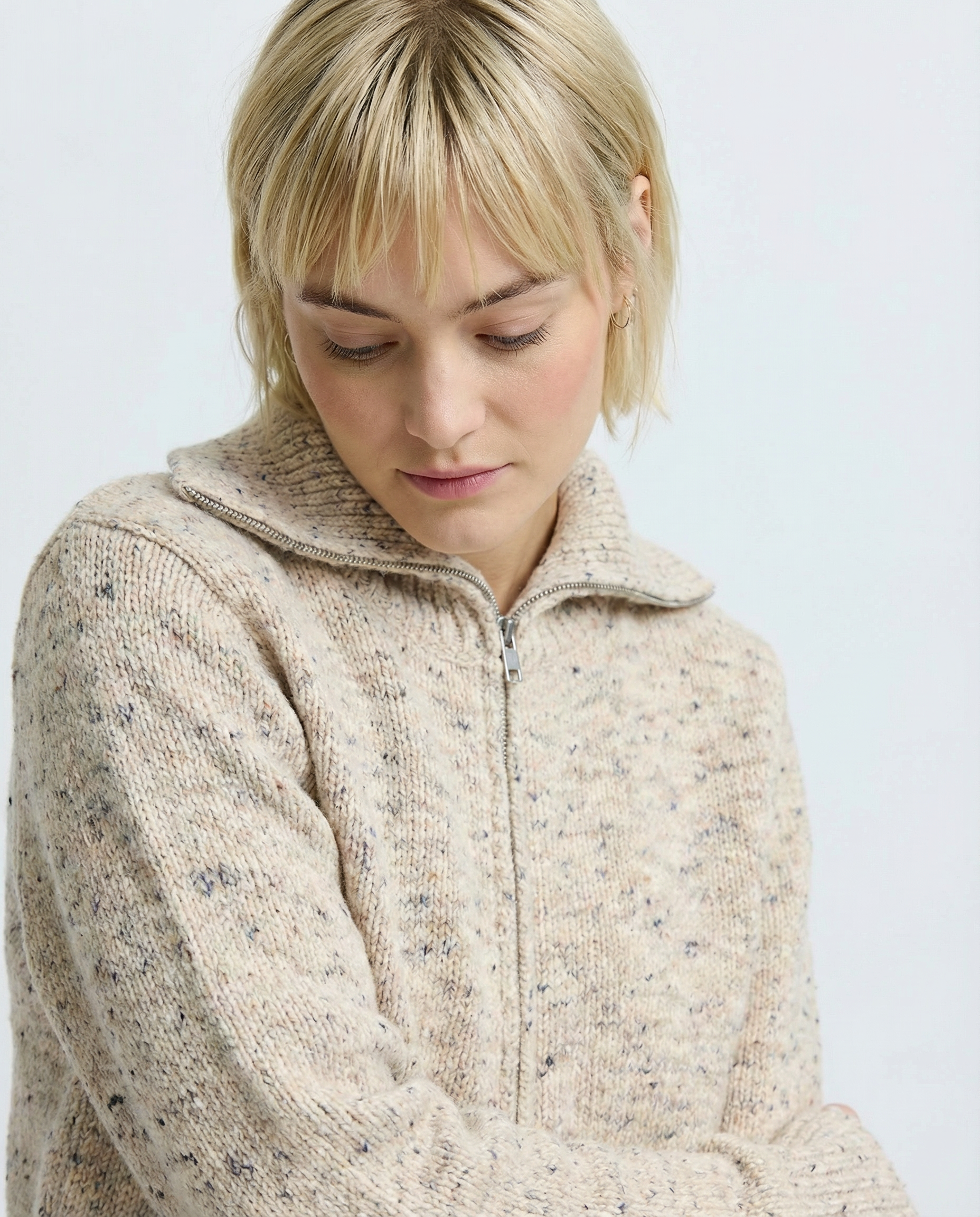 Résumé Cph - KiannaRS Knit Zip - Creme