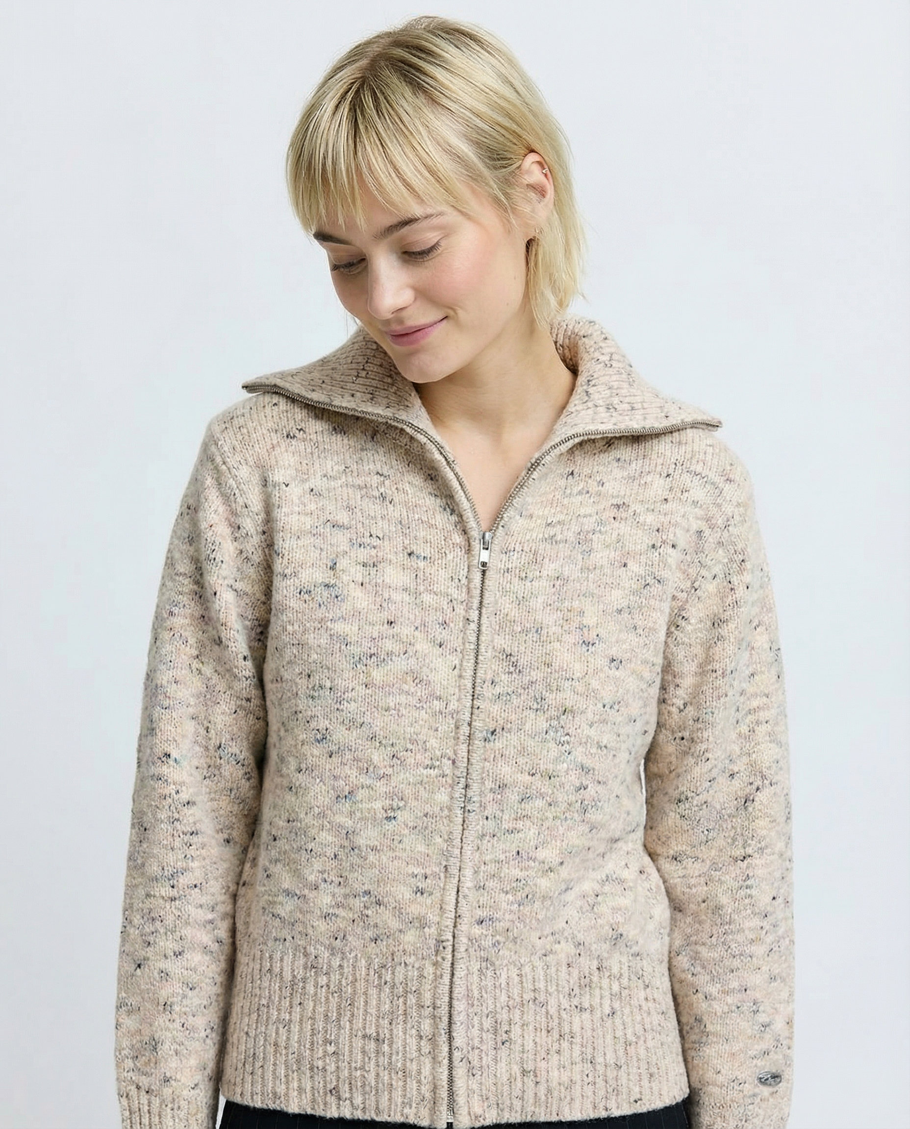 Résumé Cph - KiannaRS Knit Zip - Creme