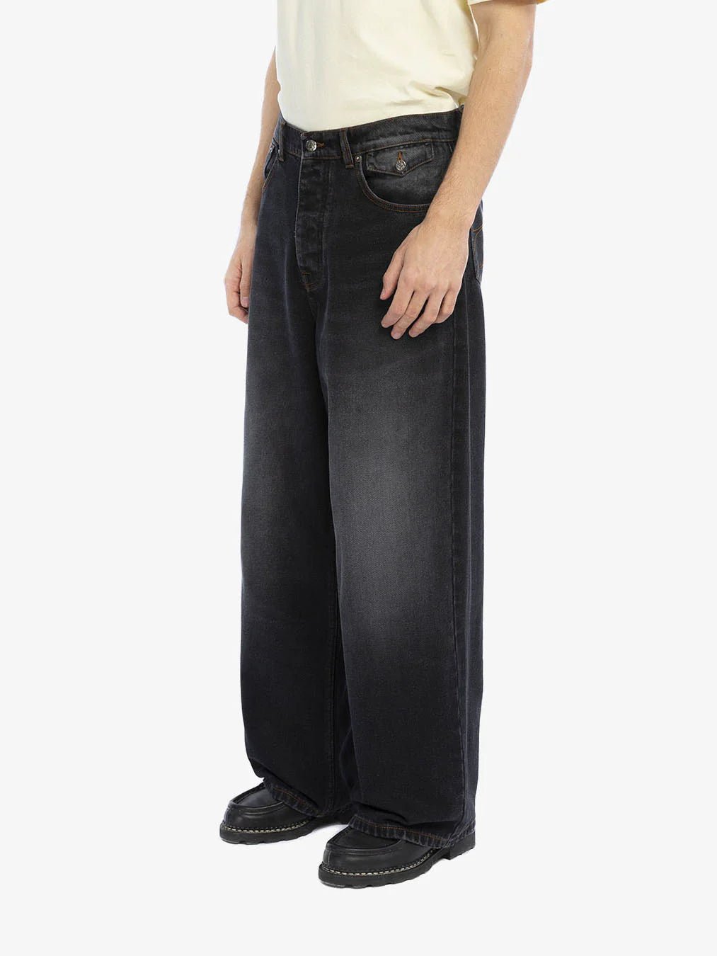 Walk in Paris - Black Wash Baggy Jeans - Pantalons et Shorts - 