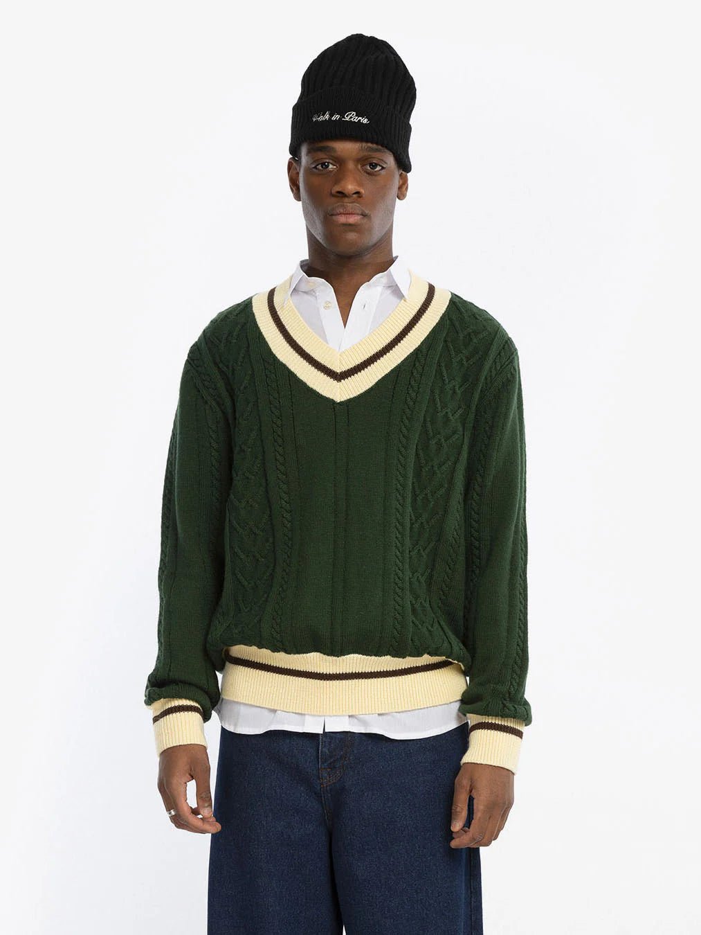 Walk in Paris - Walker knit sweater - Green - Pulls et Sweats - 