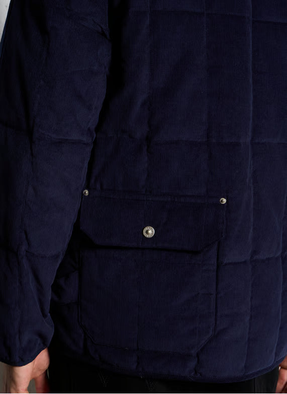 Taion - Work Crew Neck Corduroy x Down Jacket - D. Navy