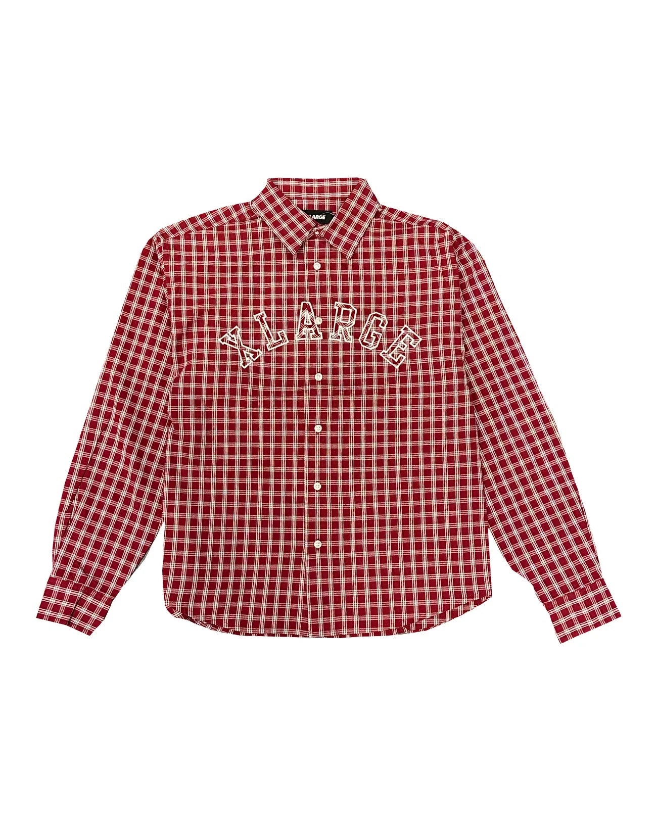 XLARGE - Patch Logo Plaid L/S Shirt - Burgundy - Chemises - 201251014006S