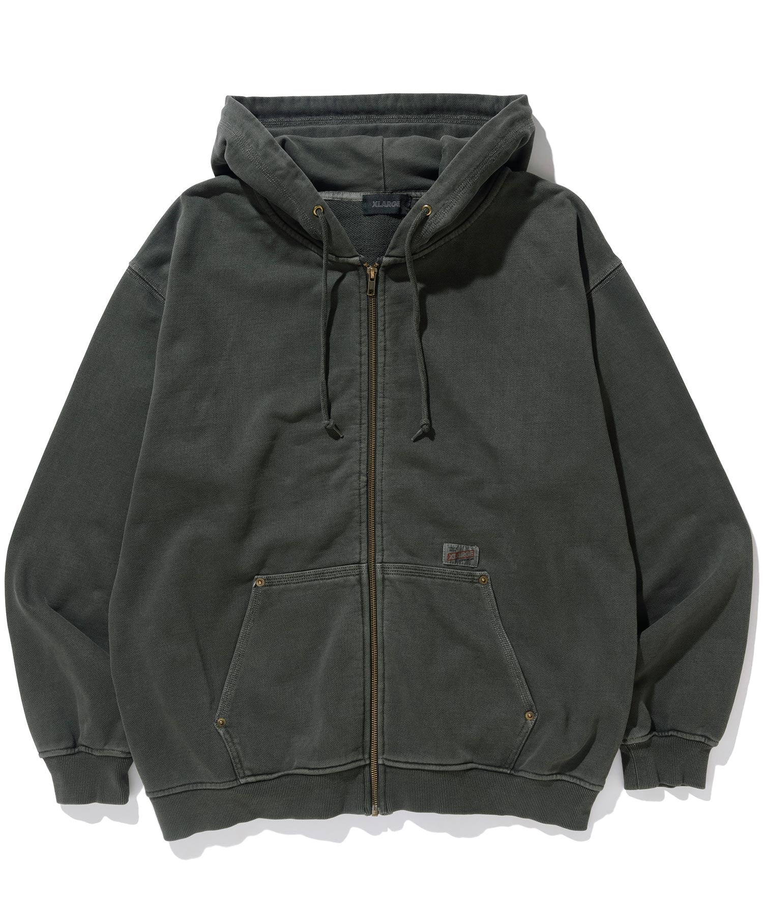 XLARGE - Pigment Dyed Work Zip Hooded Sweatshirt - Black - Pulls et Sweats - 201251012012S