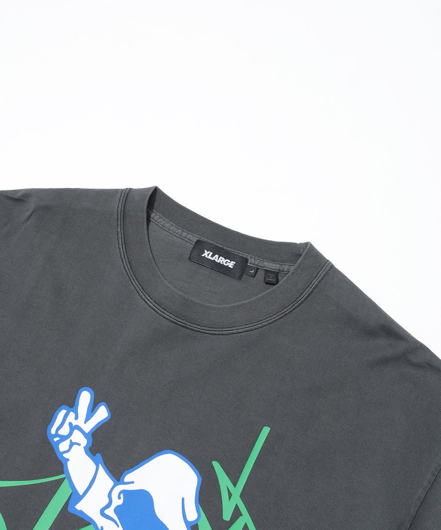 XLarge - Pigment Dyed Peace and Fortune SS Tee - Black - T-shirts - F201253011015