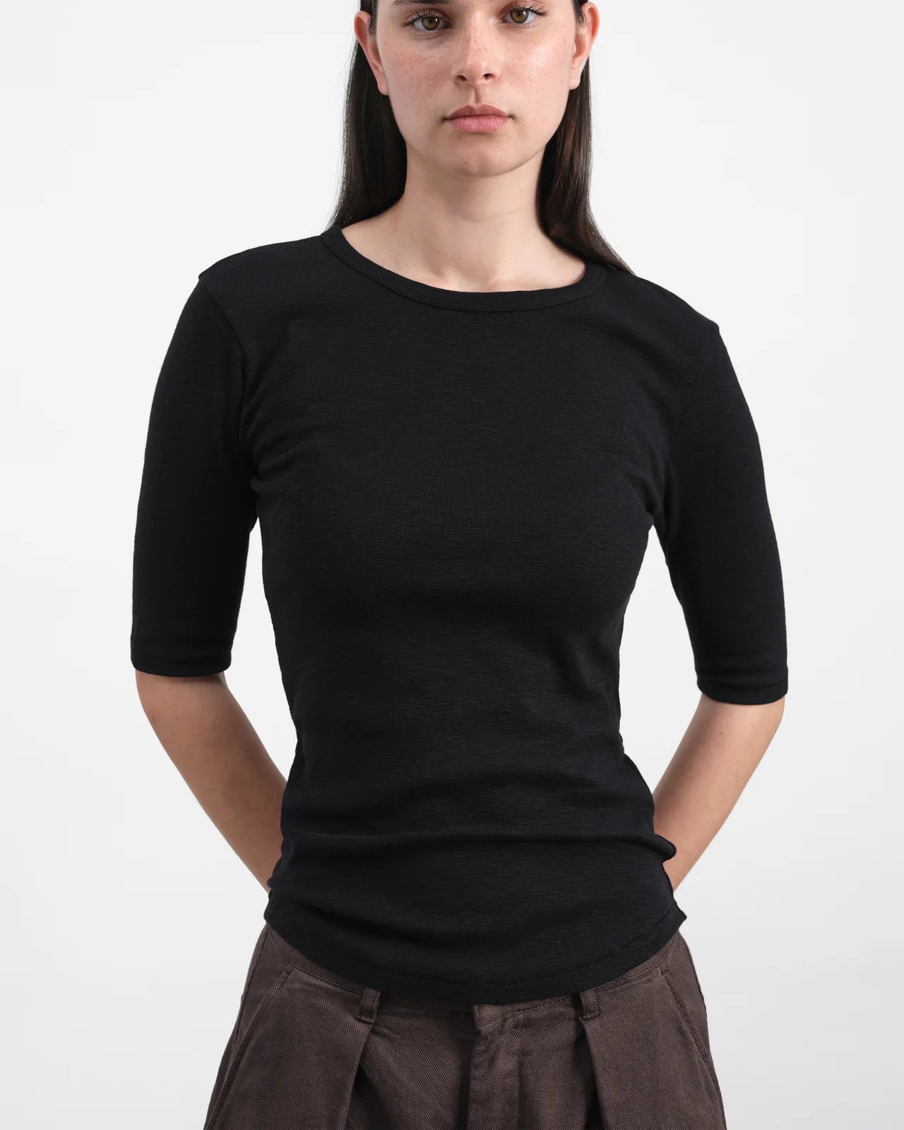 YMC - Charlotte T-shirt - Black - Tops - Q6AZB