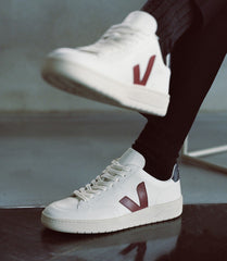 Veja - V-12 Leather Extra White Marsala Nautico - UNISEXE-Chaussures-XD021955