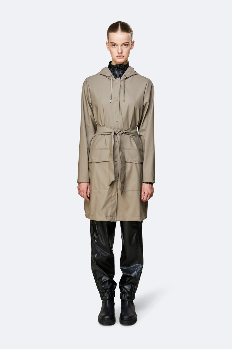 Rains - Belt Jacket Taupe-Vestes et Manteaux-1824