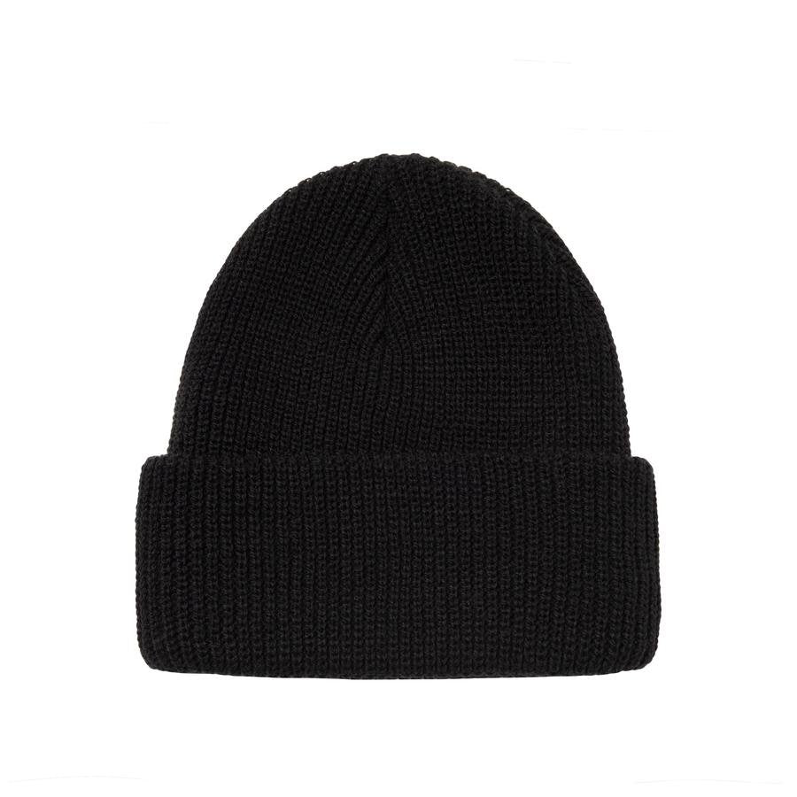 Stussy - Stock Cuff Beanie Black-Accessoires-132986