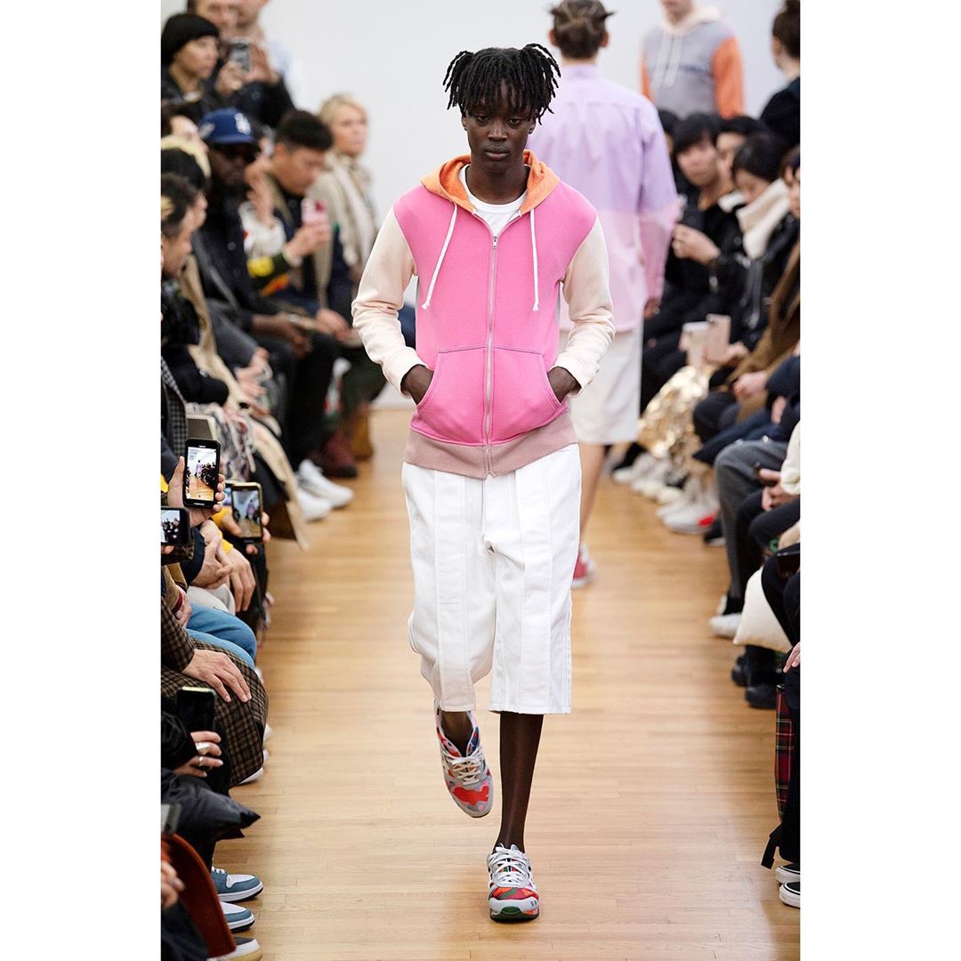 Comme des Garçons SHIRT - Sweat hoodie zip multi couleur rose logo CDG SHIRT W28117-Pulls et Sweats-W28117-1